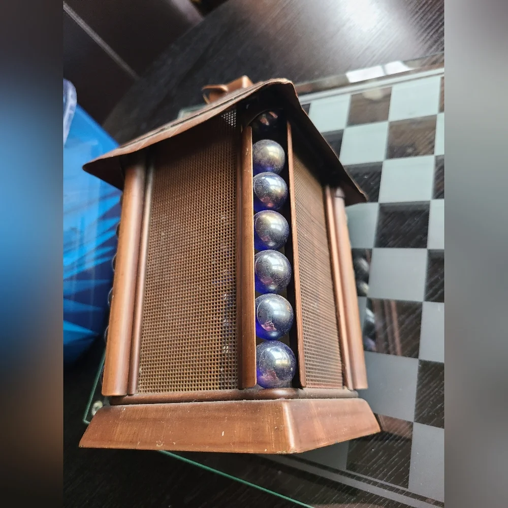 Rustic Lantern with Blue Accents Tealight Candle Holder